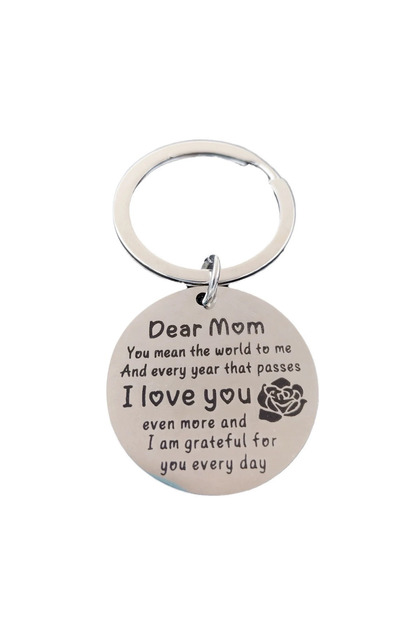 Silver Stainless Steel 'Dear Mom I Love You' Keychain - Perfect Gift for Mother's Day, Birthday, Chr