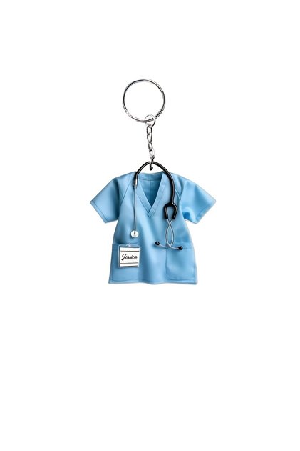 Choice 1pc Blue 1pc Wooden Personalized Nurse Name Keychain Custom Medical ID with Stethoscope Penda