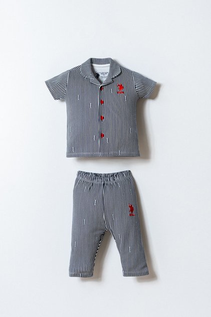 U.S. Polo Assn Baby Boy White Shirt Pajama Set