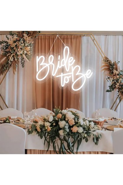 Bride to Be Neon Sign – 14.5x11.8” White LED, Dimmable, Wedding & Party Decor