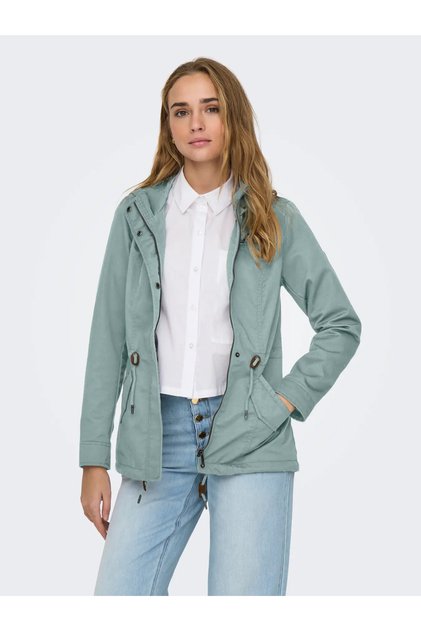 Γυναικείο με κουκούλα Canvas Parka Blue Jacket - 15319876