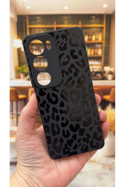 Vivo Y19S Compatible Leopard Patterned Silicone Shock-Absorbing Classic Protective Rubber Case