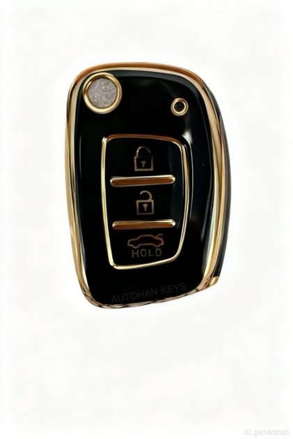 Hyundai I20 I10 Elantra Silicone Key Case Cover Black Gold