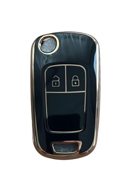 Astra J Corsa E Insignia Key Case Cover Black Gold 2 Buttons