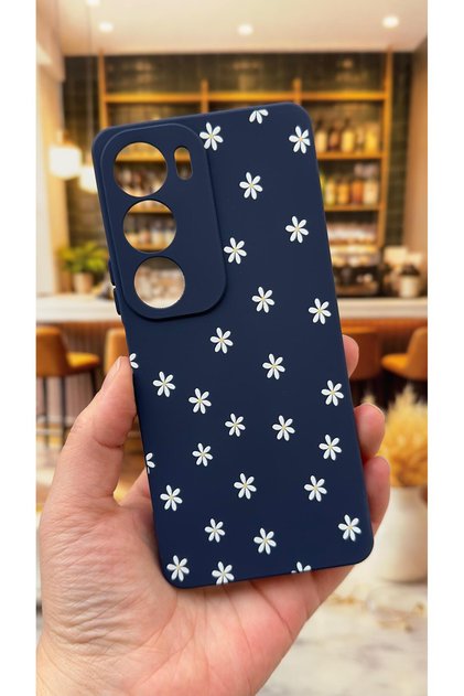 Vivo Y19S Compatible Mini Daisy Patterned Silicone Shock-Absorbing Classic Protective Rubber Case