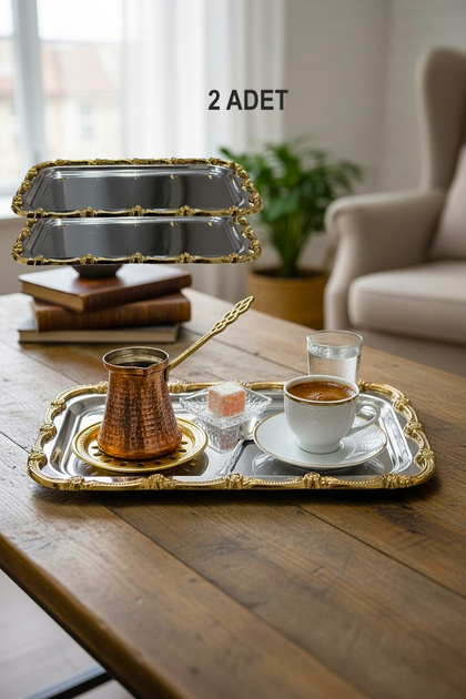 Baton Sarmaşik Presentation Tray - Silver - Gold