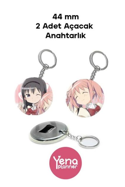Madoka Magica Çanta Süsü / Rozet Seti / Açacak Anahtarlık Seti