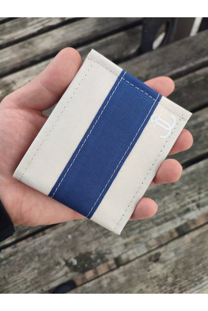 Fabric Wallet Unisex Wallet with Velcro Fastener, Zipper, Keychain and Coin Compartment / Horizontal Sports Wallet