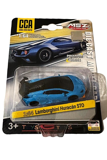 CCA Lamborghini Huracan STO Diecast Model Araba, 1:64 Ölçek,Mavi
