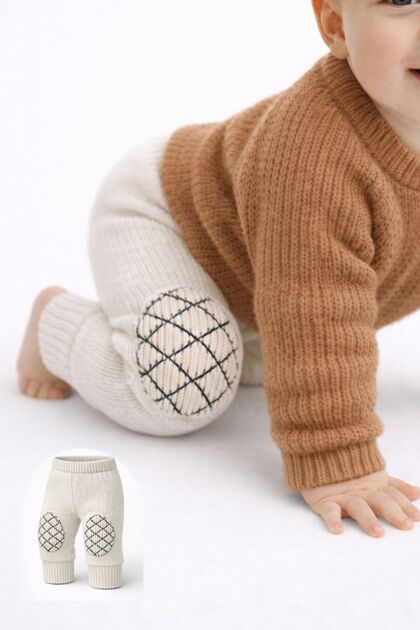 Baby Knit Crawling Pants Girls Boys Baby Kids Knee Pad Baby Protective Knee Pad Leggings