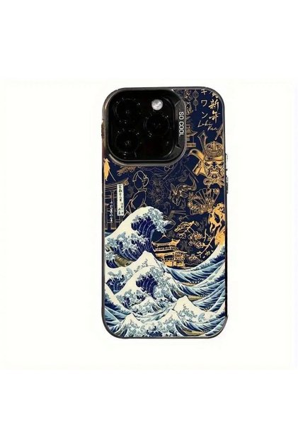 Samsung Galaxy S24 Ultra Compatible Dirt-Resistant Samurai Wave Printed Pattern Phone Case Mk01A