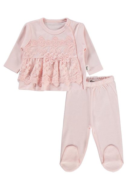 Fırfır Tulle Piece 1-9 Month Pajama Set - Powder