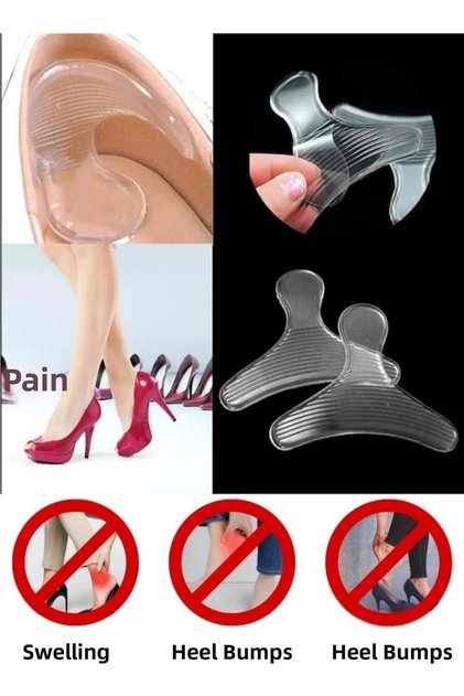 Anti-Shock T-Shaped Silicone Set of 2 Heel Protector and Reducing Pad