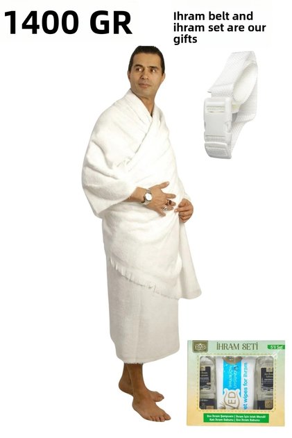 Luxury Hajj Ihram 1400 Gr Ihram Belt and Ihram Set Gift
