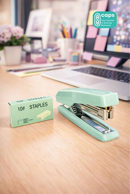 Pastel Mint Green Colored Stapler with Wire Gift – Pastel Cute Stationery & Office Supplies