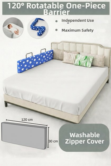 New Generation Bed Barrier 120 cm Blue Star - Painted