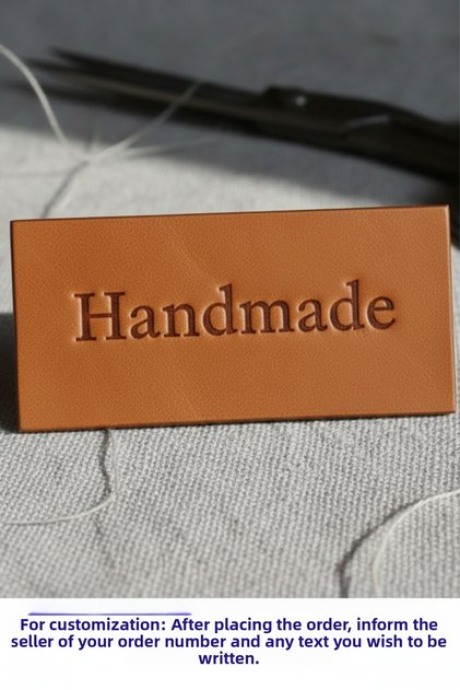 Faux Leather Label, Customizable Name, Brand, Title Custom, 30 Pieces 5X1.5 Cm, Promotion
