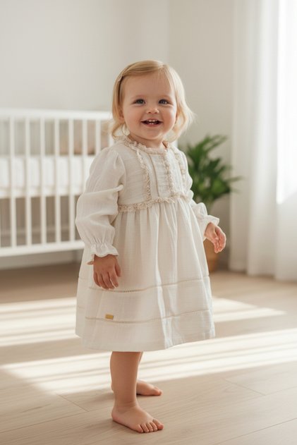 Baby Lined Zippered Muslin Dress