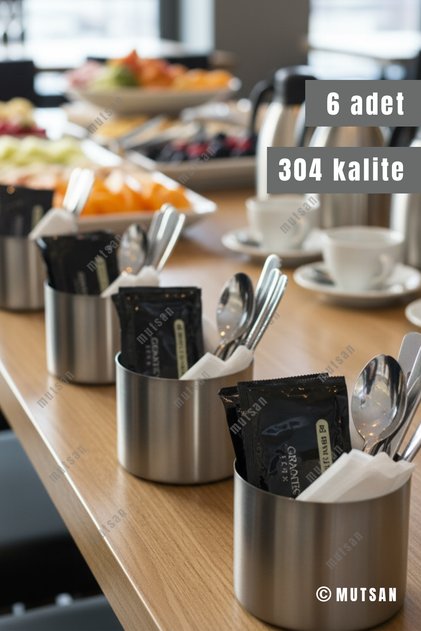 6-Piece 304 Quality Stainless Steel | Multi-Purpose Jar | Napkin Holder | Cutlery Set | Decorative Vase