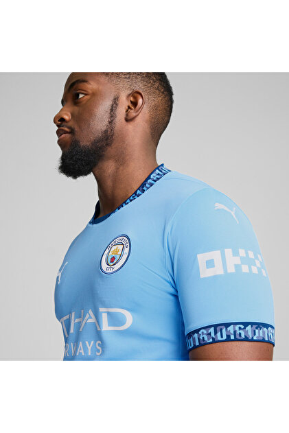 Puma Mens Manchester City 24/25 Home Football Jersey Top - Blue