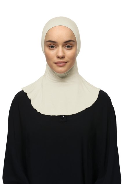 Women's Hijab Practical Neck Collar Hijab - Athlete Bonnet - Dark Cream