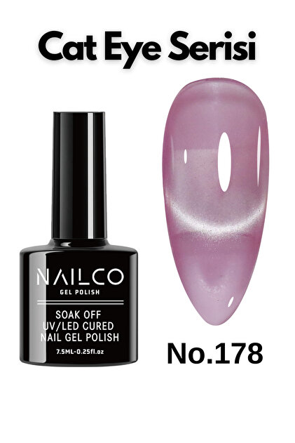Uv Led Kalıcı Oje 7.5 ml Kedi Gözü Cat Eye Magnetik Seri Nailco 178