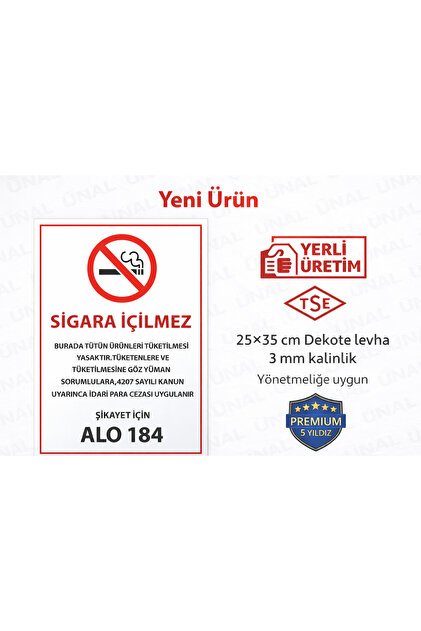 ünalgrup Sigara İçilmez Uyarı İkaz Levhası 25*35 Cm - Fiyatı