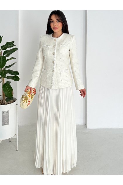Luxury Pleated Skirt Two-Piece Set
