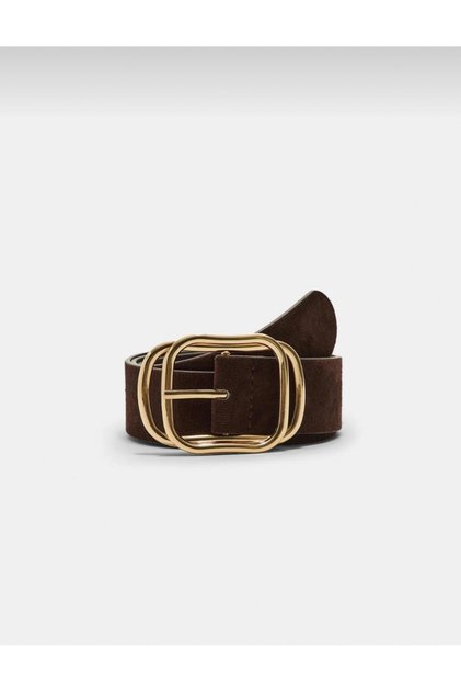 Gold Buckle Suede Belt Dress Belt Shirt Belt Coat Belt Women's Belt