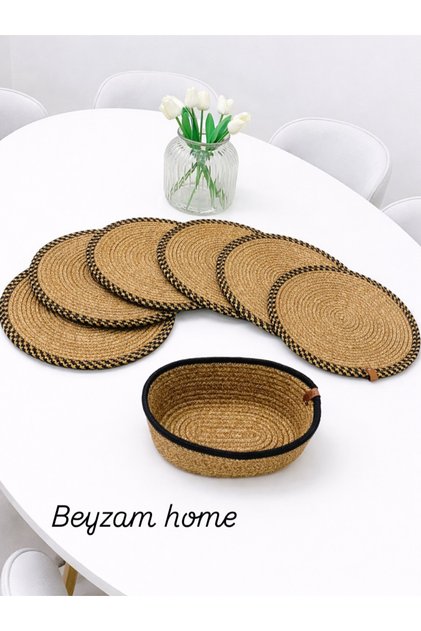 Jute, American Service 6 Plates 1 Bread Basket, Plate Coaster, Plate Set