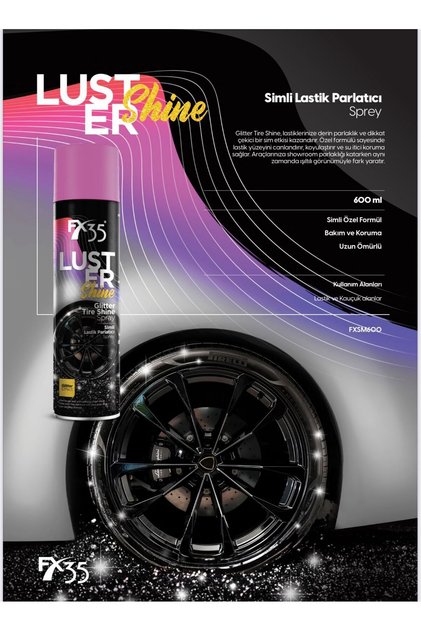 SİMLİ LASTİK PARLATICI SPREY LUSTER SHİNE 600 ML