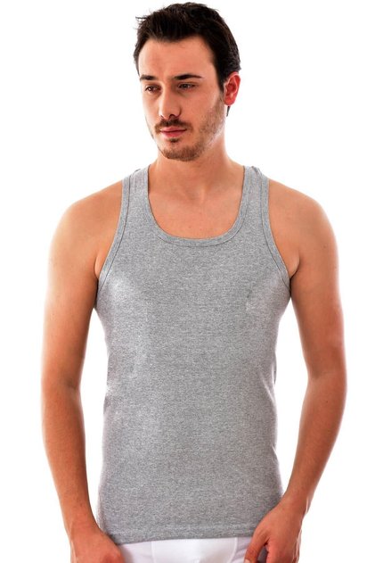 ? Men's Gray Athlete Rambo Cotton Undershirt 6 Pack 0118
