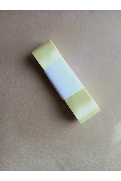 4 cm Light (Powder) Yellow Satin Ribbon 10 Meters One Roll, Satin, Seten, Ribbon, Kurdale 4 cm Satin Ribbons