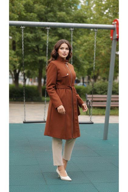 Sash Detailed Coat – Modern and Elegant Winter Fashion
