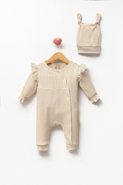 Cotton Shoulder Ruffed Baby Girl Jumpsuit