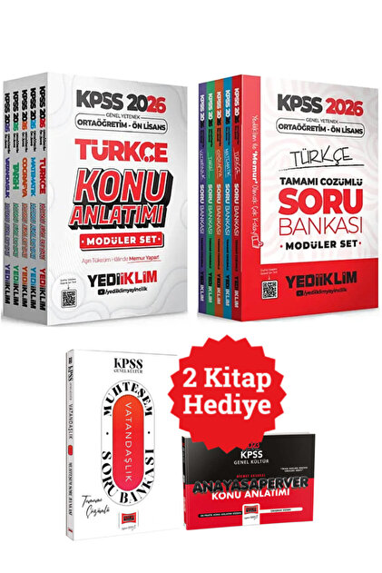 Yediiklim Yayınları 2026 KPSS Ortaöğretim Ön Lisans GY-GK Konu