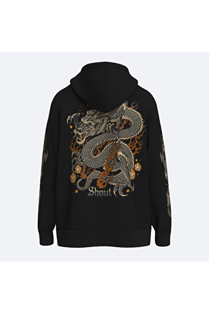 Shout Oversize Limited Edition Flower Dragon Oldschool Unisex Zip