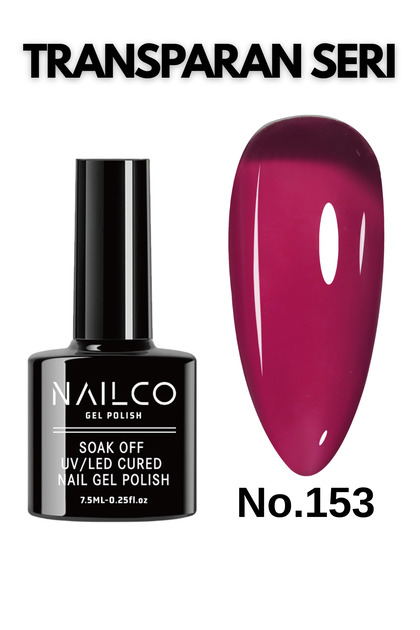 Uv Led Kalıcı Oje 7.5 ml Vitray Vitraj Transparan Seri Nailco 153