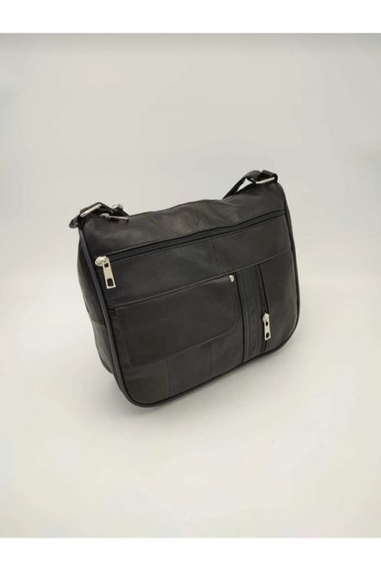 Elite Nova Shopping Genuine Jumbo Leather Large Size Crossbody Bag Bronze Black Ensh-0000021