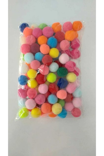 Colorful Mixed Soft Pompom Plush 2cm 1Oo Pieces