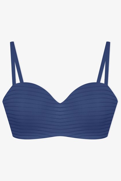 Women's Unpadded Transparent Striped Gathering Strapless Bra