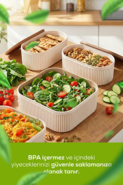 Vienev 4'lü Elastik Bantlı İstiflenebilir Pratik Saklama Kabı Seti