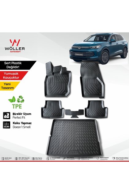 Volkswagen Tiguan Paspas Bagaj Havuzu Set 2024 2026 Arası Uyumlu 3d Ultraflex Set