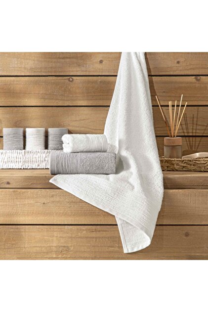 Lume 6-Piece Cotton Towel Set White Gray