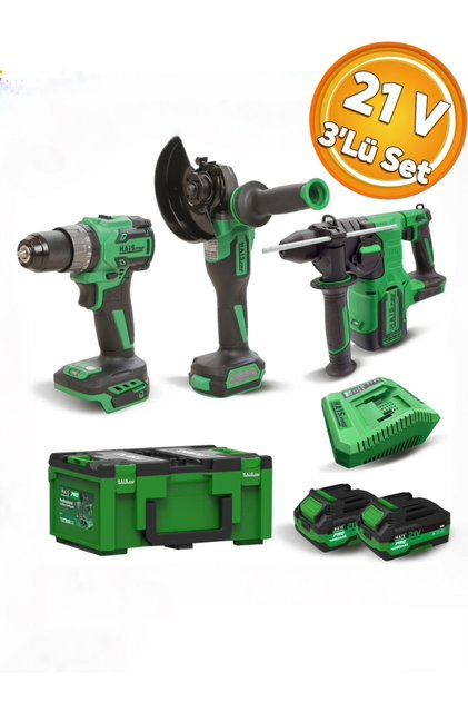 Pro RB-01 Profesyonel 21 V Akülü El Aletleri Seti 3'lü Set Çift Akülü