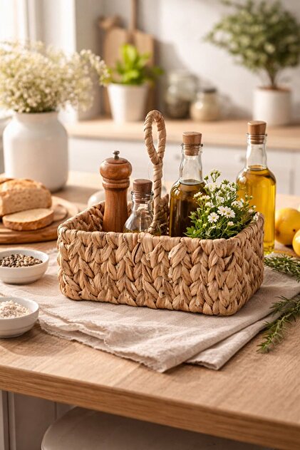 Summer  BOXセット ALLEGRI Hasır 2 bölmeli Organizer Kaşıklık Sızdırmaz Yağdanlık