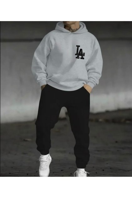 La Baskili Unisex Men/Women Hooded Oversize Bottom/Upper Tracksuit Set