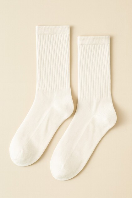 2 Pieces Unisex Sports Socks White