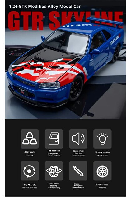 scntoys Nıssan Skyline GTR Nismo Diecast Model Araba 1:24 Nıssan