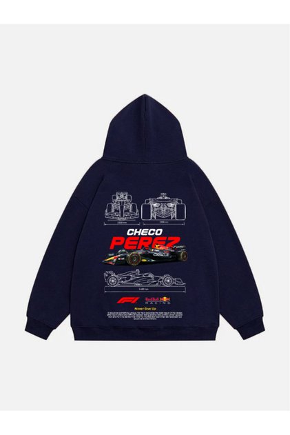 Unisex Checo Perez Printed Hooded Fleece Oversized Sweatshirt